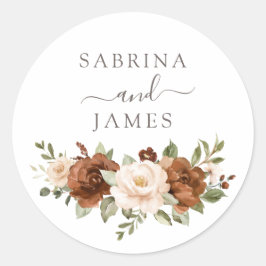 Blumenrostgrün Peach Umschlag Aufkleber Aufkleber