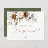 Blumenrostkrebs wird meine Bridesmaierkarte sein Einladung (Vorne/Hinten)