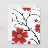 Blumenrot; Bachelorette Einladung (Rückseite)