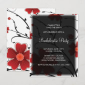 Blumenrot; Bachelorette Einladung (Vorne/Hinten)