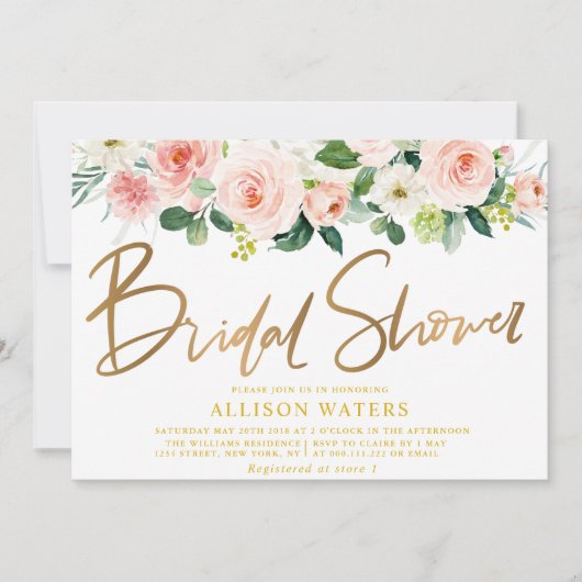 Blumenrot Braudusche Einladung (Vorderseite)