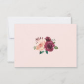 Blumenrot Burgundy Rose Border Wedding RSVP Karte (Rückseite)