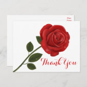 Blumenrot Danke Rose Blume - Hochzeit Liebe Postkarte (Vorne/Hinten)