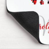 Blumenrot, feminin, modern, Name und Initialname Mousepad (Ecke)