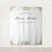 Blumenrot Hochzeitsdekor Foto Hintergrund Wandteppich (Vorderseite)