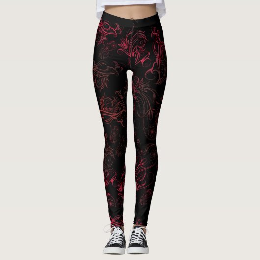 Blumenrot-Leggings Leggings (Vorderseite)