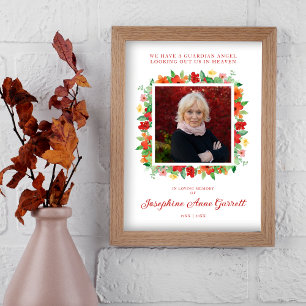 Blumenrot & Orange Shades Poster Foto Memorial