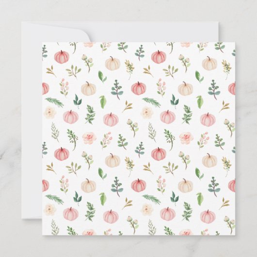 Blumenrot Pink Pumpkin Baby Dusche Einladung (Rückseite)