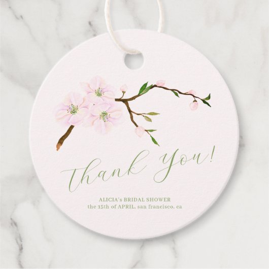 Blumenrot Rosa Brautparty danke Ihnen Geschenkanhänger (Vorderseite)