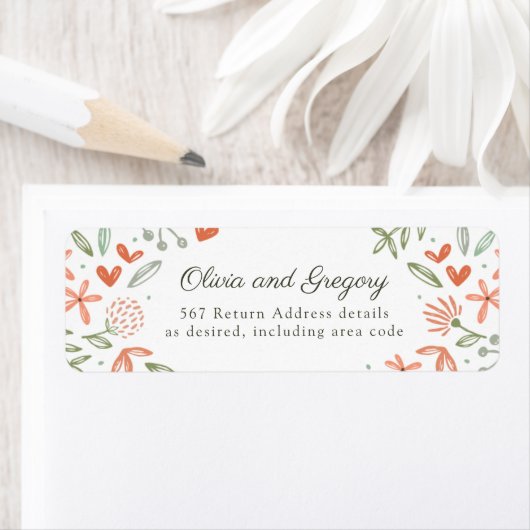 Blumenrot Rosa Grüne Rücksendeadresse (Insitu)