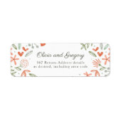 Blumenrot Rosa Grüne Rücksendeadresse (Vorne)