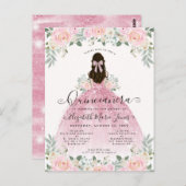 Blumenrot Rosa Kleid 15. Geburtstag Quinceanera Postkarte (Vorne/Hinten)