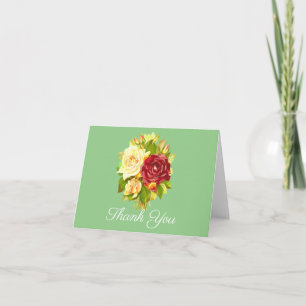 Blumenrot und Gelb Rose Danke Karte