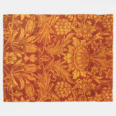 Blumenrot und Goldgelb Wm Morris Fleecedecke (Vorderseite (Horizontal))