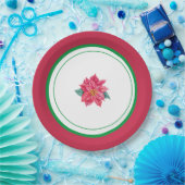 Blumenrot und grünes Weihnachtsgebäck Party Pappteller (Party)