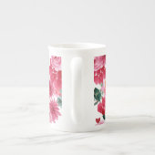 Blumenrot und rosa Blume Porzellantasse (Rückseite)