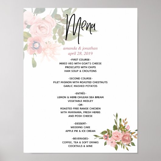 Blumenrot und Rose Goldmedaille für Hochzeiten im Poster (Vorne)