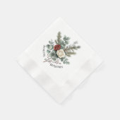 Blumenrot Weihnachtsfeierlichkeiten Weihnachten Ro Serviette (Ecke)