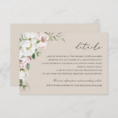 Blumenrot Weiße Peony Grüne Details Beilage Einladung (Vorne/Hinten)