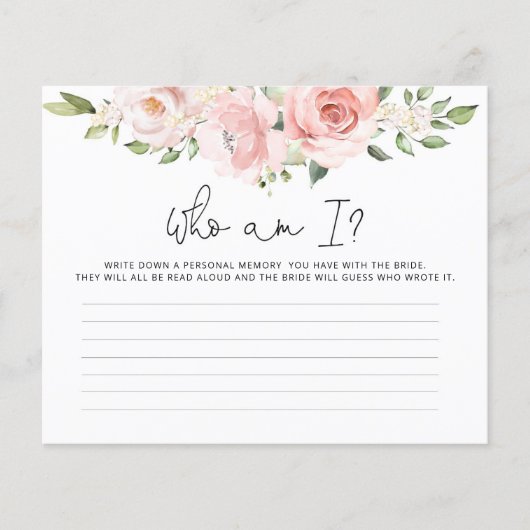 Blumenrot Wer bin ich Brautparty (Vorderseite)