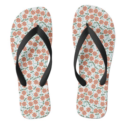 Blumenrote Blume Muster-00000 Badesandalen (Fußbett)