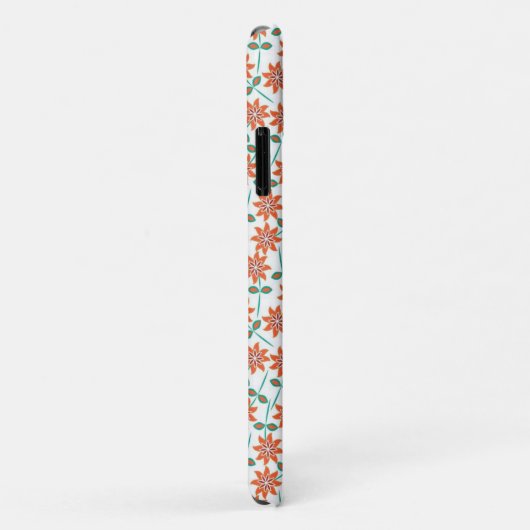Blumenrote Blume Muster Weißer Hintergrund-14200 Case-Mate iPhone Hülle (Hinten/Rechts)