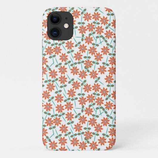Blumenrote Blume Muster Weißer Hintergrund-14200 Case-Mate iPhone Hülle (Rückseite)