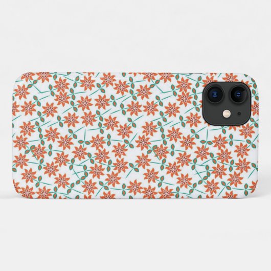 Blumenrote Blume Muster Weißer Hintergrund-14200 Case-Mate iPhone Hülle (Rückseite (Horizontal))
