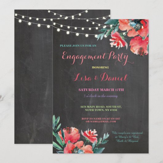 Blumenroter Einladung der Einsatzpartei (Vorne/Hinten)