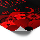 Blumenroter Goth 15 Hochzeitstabellen Sitzplan Poster (Ecke)