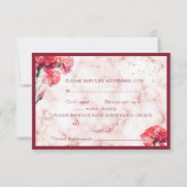 Blumenroter Marmor-Script-Hochzeitskarten RSVP Karte (Rückseite)