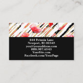 *~* Blumenroter Mohn Schwarzer Glitzer Foil White  Visitenkarte (Rückseite)