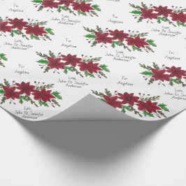 Blumenroter Poinsettia Urlaub individuell von und  Geschenkpapier