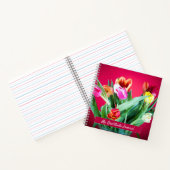 Blumenrotes Dankeschön-Journal mit Text Notizblock (Innenseite)