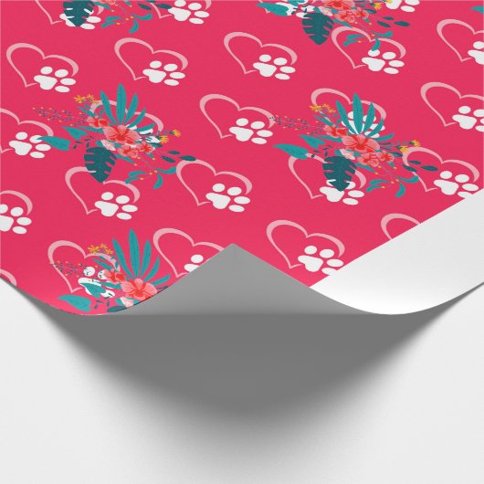 Blumenrotes Papier druckt Wrapping Paper Design Geschenkpapier (Ecke)