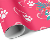 Blumenrotes Papier druckt Wrapping Paper Design Geschenkpapier (Rolleneckpunkt)