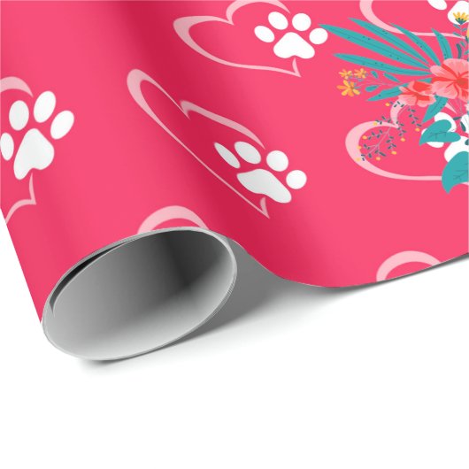 Blumenrotes Papier druckt Wrapping Paper Design Geschenkpapier (Rolleneckpunkt)
