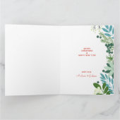 Blumenrotes Weihnachtskarten Foto Karte (Innenseite)