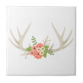 Blumenrotwild-Geweihe Fliese (Vorderseite)