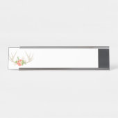 Blumenrotwild-Geweihe Schreibtischnamensplakette (Vorderseite )