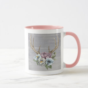 Blumenrotwild-Geweihe Tasse