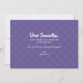 Blumenrübe Lila mein Junior Bridesmaid Card Einladung (Rückseite)