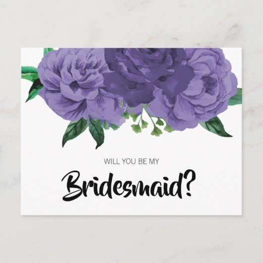 Blumenrübe Lila meine Bridmaid Postkarte sein (Vorderseite)