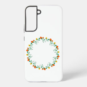 Blumenrunder Rahmen mit gelben und roten Rosenblüt Samsung Galaxy Hülle