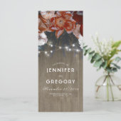 Blumenrustikale Hochzeitsprogramme und Burgunder Programm (Stehend Vorderseite)