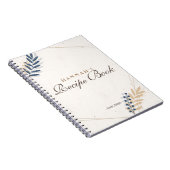 Blumenrustikale Navy Blue Gold Brautparty Rezept Notizblock (Rechte Seite)