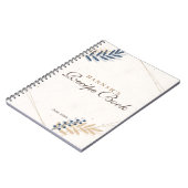 Blumenrustikale Navy Blue Gold Brautparty Rezept Notizblock (Linke Seite)