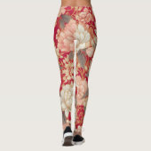 Blumenrustikale Vintage Rot Leggings (Rückseite)