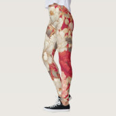 Blumenrustikale Vintage Rot Leggings (Links)
