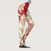 Blumenrustikale Vintage Rot Leggings (Rechts)